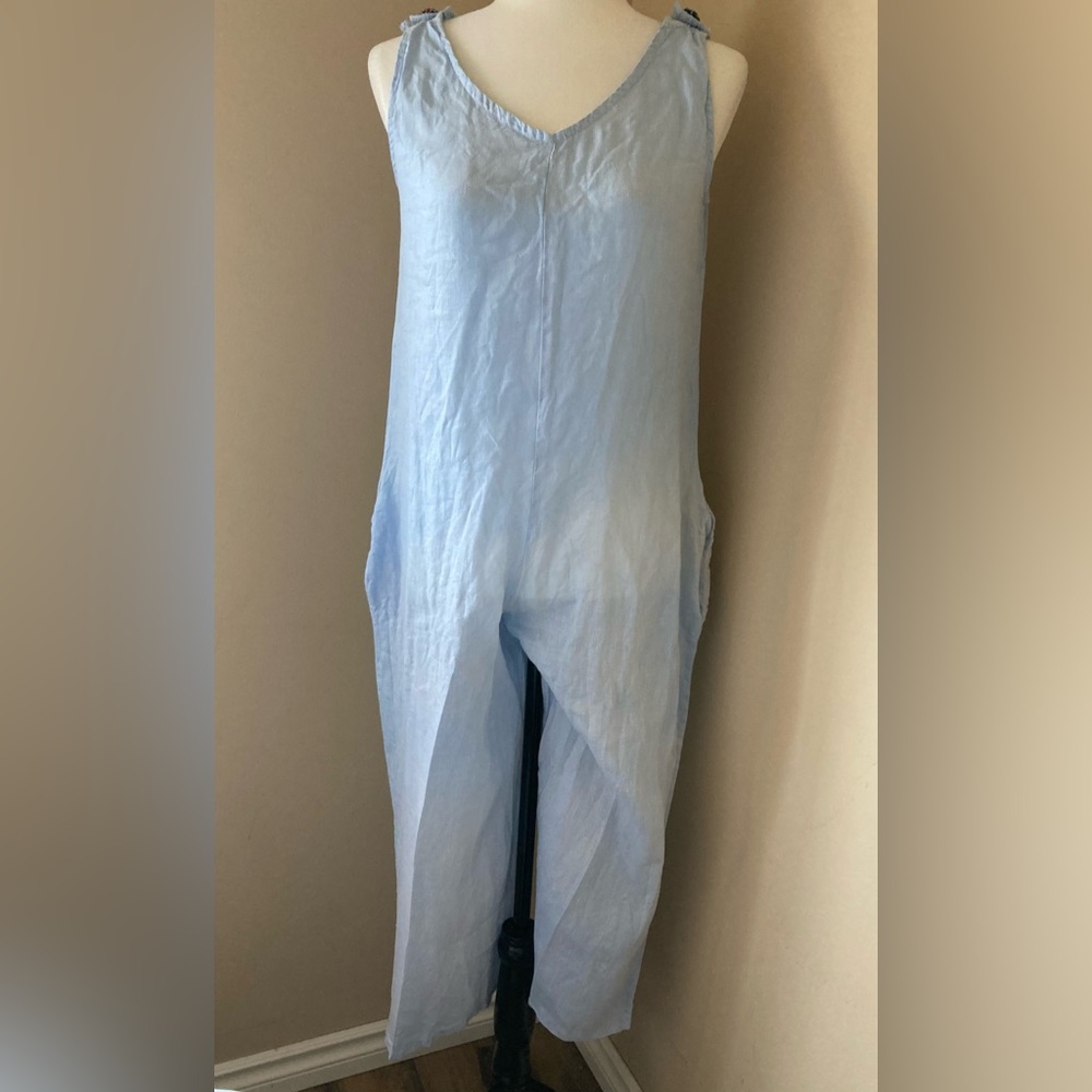 Linen Sleeveless Jumpsuit